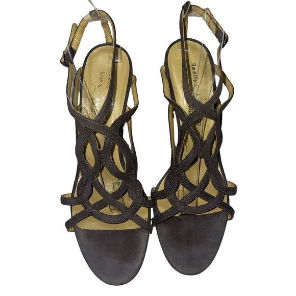 Really Great Things by Enrico Antinori Gray Suede Strappy Heels     Size: EU 38 - Picture 1 of 9